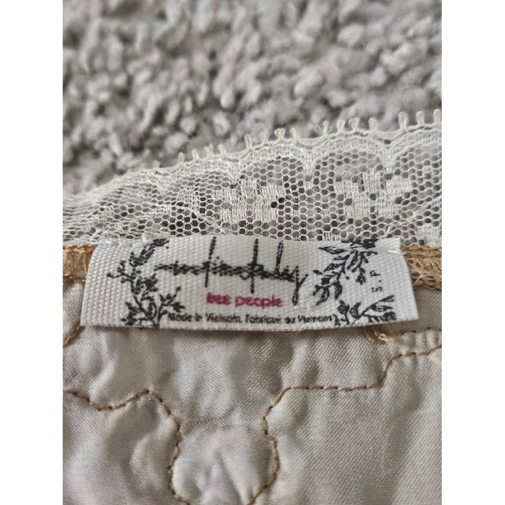 Intimately Free People Night Special Cami Floral Lace Trim Women Small Tan - Picture 4 of 8